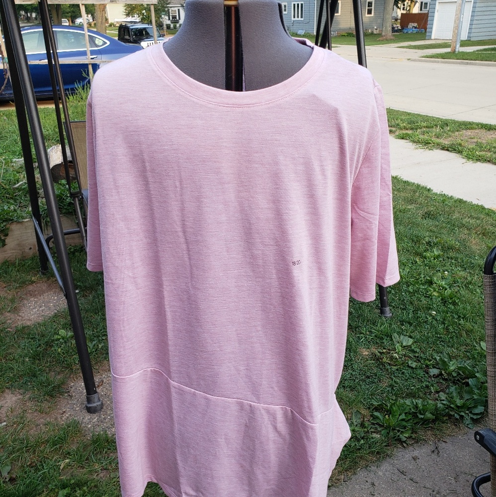 NWT Lane Bryant Pink Asymmetrical T-shirt Sz18/20